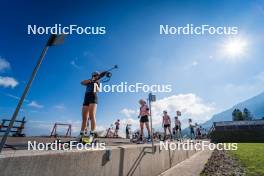 06.08.2024, Lavaze, Italy (ITA): Anna Andexer (AUT), Lisa Osl (AUT), Dunja Zdouc (AUT), (l-r)  - Biathlon summer training, Lavaze (ITA). www.nordicfocus.com. © Barbieri/NordicFocus. Every downloaded picture is fee-liable.