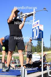 06.08.2024, Lenzerheide, Switzerland (SUI): Andreas Kuppelwieser (ITA), coach Team Switzerland - Biathlon summer training, Lenzerheide (SUI). www.nordicfocus.com. © Manzoni/NordicFocus. Every downloaded picture is fee-liable.