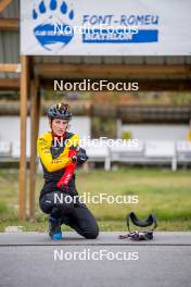 20.09.2024, Font-Romeu, France (FRA): Marine Debloem (BEL) - Biathlon summer training, Font-Romeu (FRA). www.nordicfocus.com. © Authamayou/NordicFocus. Every downloaded picture is fee-liable.