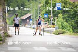 20.06.2024, Lavaze, Italy (ITA): Patrick Braunhofer (ITA), Dorothea Wierer (ITA), (l-r)  - Biathlon summer training, Lavaze (ITA). www.nordicfocus.com. © Vanzetta/NordicFocus. Every downloaded picture is fee-liable.