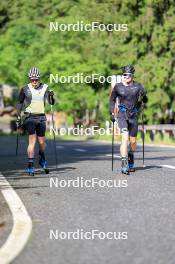 27.06.2024, Juf, Switzerland (SUI): Sebastian Stalder (SUI), Gion Stalder (SUI), (l-r) - Biathlon summer training, Juf (SUI). www.nordicfocus.com. © Manzoni/NordicFocus. Every downloaded picture is fee-liable.