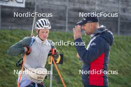 22.10.2024, Lavaze, Italy (ITA): Endre Stroemsheim (NOR), Siegfried Mazet (FRA), (l-r)  - Biathlon summer training, Lavaze (ITA). www.nordicfocus.com. © Vanzetta/NordicFocus. Every downloaded picture is fee-liable.