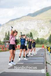 29.08.2024, Bessans, France (FRA): Oceane Michelon (FRA), Gilonne Guigonnat (FRA), (l-r) - Biathlon summer training, Bessans (FRA). www.nordicfocus.com. © Authamayou/NordicFocus. Every downloaded picture is fee-liable.