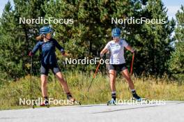 05.09.2024, Font-Romeu, France (FRA): Ella Halvarsson (SWE), Sara Andersson (SWE), (l-r) - Biathlon summer training, Font-Romeu (FRA). www.nordicfocus.com. © Authamayou/NordicFocus. Every downloaded picture is fee-liable.