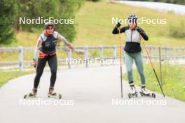 16.09.2024, Lenzerheide, Switzerland (SUI): Lea Meier (SUI), Oceane Michelon (FRA), (l-r) - Biathlon summer training, Lenzerheide (SUI). www.nordicfocus.com. © Manzoni/NordicFocus. Every downloaded picture is fee-liable.