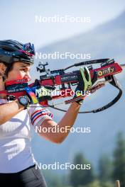 28.08.2024, Bessans, France (FRA): Gilonne Guigonnat (FRA) - Biathlon summer training, Bessans (FRA). www.nordicfocus.com. © Authamayou/NordicFocus. Every downloaded picture is fee-liable.