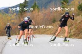 13.10.2024, Ramsau am Dachstein, Austria (AUT): Lena Haecki-Gross (SUI), Lea Meier (SUI), Lisa Theresa Hauser (AUT), (l-r) - Biathlon summer training, Ramsau am Dachstein (AUT). www.nordicfocus.com. © Manzoni/NordicFocus. Every downloaded picture is fee-liable.