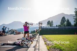 31.07.2024, Lavaze, Italy (ITA): Lisa Osl (AUT), Dunja Zdouc (AUT), Tamara Steiner (AUT), Anna Juppe (AUT), (l-r)  - Biathlon summer training, Lavaze (ITA). www.nordicfocus.com. © Barbieri/NordicFocus. Every downloaded picture is fee-liable.