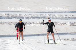 19.06.2024, Tignes, France (FRA): Flora Dolci (FRA), Lou Jeanmonnot (FRA), (l-r) - Biathlon summer training, Tignes (FRA). www.nordicfocus.com. © Authamayou/NordicFocus. Every downloaded picture is fee-liable.