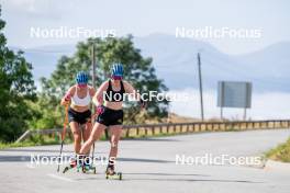 02.09.2024, Font-Romeu, France (FRA): Sara Andersson (SWE), Anna Karin Heijdenberg (SWE), (l-r) - Biathlon summer training, Font-Romeu (FRA). www.nordicfocus.com. © Authamayou/NordicFocus. Every downloaded picture is fee-liable.