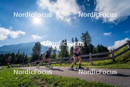 06.08.2024, Lavaze, Italy (ITA): Anna Gandler (AUT), Anna Andexer (AUT), Lisa Osl (AUT), (l-r)  - Biathlon summer training, Lavaze (ITA). www.nordicfocus.com. © Barbieri/NordicFocus. Every downloaded picture is fee-liable.