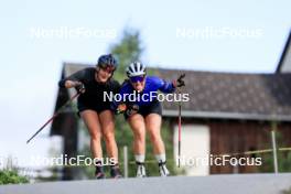 10.09.2024, Lenzerheide, Switzerland (SUI): Lea Meier (SUI), Lena Haecki-Gross (SUI), (l-r) - Biathlon summer training, Lenzerheide (SUI). www.nordicfocus.com. © Manzoni/NordicFocus. Every downloaded picture is fee-liable.