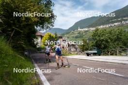 20.06.2024, Lavaze, Italy (ITA): Patrick Braunhofer (ITA), Dorothea Wierer (ITA), (l-r)  - Biathlon summer training, Lavaze (ITA). www.nordicfocus.com. © Vanzetta/NordicFocus. Every downloaded picture is fee-liable.