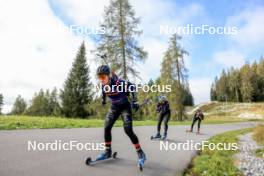 15.09.2024, Lenzerheide, Switzerland (SUI): Sophie Chauveau (FRA), Jeanne Richard (FRA), Elisa Gasparin (SUI), (l-r) - Sommer Nordic Event 2024, Sommer Biathlon Cup, Lenzerheide (SUI). www.nordicfocus.com. © Manzoni/NordicFocus. Every downloaded picture is fee-liable.