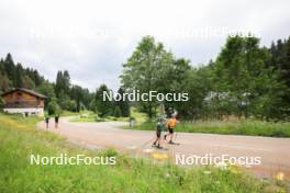 02.07.2024, Premanon, France (FRA): Eric Perrot (FRA), Emilien Jacquelin (FRA), Oscar Lombardot (FRA), Fabien Claude (FRA), (l-r) - Biathlon summer training, Premanon (FRA). www.nordicfocus.com. © Manzoni/NordicFocus. Every downloaded picture is fee-liable.