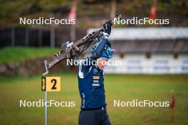 27.09.2024, Lavaze, Italy (ITA): Lukas Hofer (ITA) - Biathlon summer training, Lavaze (ITA). www.nordicfocus.com. © Barbieri/NordicFocus. Every downloaded picture is fee-liable.