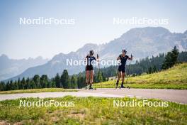 31.07.2024, Lavaze, Italy (ITA): Lea Rothschopf (AUT), Anna Gandler (AUT), (l-r)  - Biathlon summer training, Lavaze (ITA). www.nordicfocus.com. © Barbieri/NordicFocus. Every downloaded picture is fee-liable.