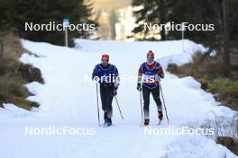 06.11.2024, Davos, Switzerland (SUI): Gion Stalder (SUI), Lydia Hiernickel (SUI), (l-r) - Biathlon training, snowfarming track, Davos (SUI). www.nordicfocus.com. © Manzoni/NordicFocus. Every downloaded picture is fee-liable.