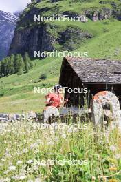 27.06.2024, Juf, Switzerland (SUI): Elisa Gasparin (SUI), Aita Gasparin (SUI), (l-r) - Biathlon summer training, Juf (SUI). www.nordicfocus.com. © Manzoni/NordicFocus. Every downloaded picture is fee-liable.