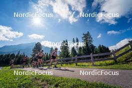 06.08.2024, Lavaze, Italy (ITA): Lara Wagner (AUT), Anna Gandler (AUT), Tamara Steiner (AUT), Lea Rothschopf (AUT), Anna Juppe (AUT), (l-r)  - Biathlon summer training, Lavaze (ITA). www.nordicfocus.com. © Barbieri/NordicFocus. Every downloaded picture is fee-liable.