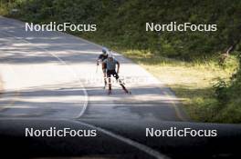 27.08.2024, Martell, Italy (ITA): Lukas Hofer (ITA), Didier Bionaz (ITA), (l-r) - Biathlon summer training, Martell (ITA). www.nordicfocus.com. © Vanzetta/NordicFocus. Every downloaded picture is fee-liable.