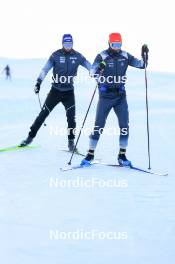 14.10.2024, Ramsau am Dachstein, Austria (AUT): Niklas Hartweg (SUI), Sebastian Stalder (SUI), (l-r) - Biathlon summer training, Dachsteinglacier, Ramsau am Dachstein (AUT). www.nordicfocus.com. © Manzoni/NordicFocus. Every downloaded picture is fee-liable.