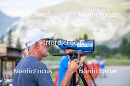 29.08.2024, Bessans, France (FRA): Jean-Paul Giachino (FRA), Coach Team France - Biathlon summer training, Bessans (FRA). www.nordicfocus.com. © Authamayou/NordicFocus. Every downloaded picture is fee-liable.