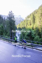 27.06.2024, Juf, Switzerland (SUI): Sebastian Stalder (SUI), Gion Stalder (SUI), (l-r) - Biathlon summer training, Juf (SUI). www.nordicfocus.com. © Manzoni/NordicFocus. Every downloaded picture is fee-liable.