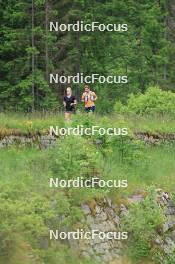 11.06.2024, Premanon, France (FRA): Sophie Chauveau (FRA), Julia Simon (FRA), (l-r) - Biathlon summer training, Premanon (FRA). www.nordicfocus.com. © Manzoni/NordicFocus. Every downloaded picture is fee-liable.