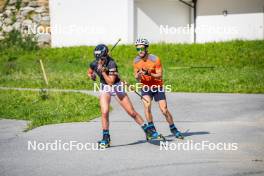 17.07.2024, Martell, Italy (ITA): Beatrice Trabucchi (ITA), Mirco Romanin (ITA), (l-r)  - Biathlon summer training, Martell (ITA). www.nordicfocus.com. © Barbieri/NordicFocus. Every downloaded picture is fee-liable.