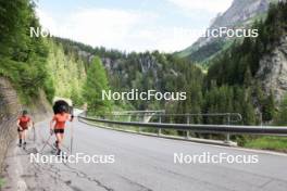 27.06.2024, Juf, Switzerland (SUI): Elisa Gasparin (SUI), Aita Gasparin (SUI), (l-r) - Biathlon summer training, Juf (SUI). www.nordicfocus.com. © Manzoni/NordicFocus. Every downloaded picture is fee-liable.