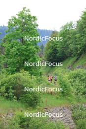 11.06.2024, Premanon, France (FRA): Lou Jeanmonnot (FRA), Gilonne Guigonnat (FRA), (l-r) - Biathlon summer training, Premanon (FRA). www.nordicfocus.com. © Manzoni/NordicFocus. Every downloaded picture is fee-liable.