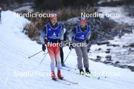 06.11.2024, Davos, Switzerland (SUI): Nicola Wigger (SUI), Niklas Hartweg (SUI), Sandro Bovisi (SUI), (l-r) - Biathlon training, snowfarming track, Davos (SUI). www.nordicfocus.com. © Manzoni/NordicFocus. Every downloaded picture is fee-liable.