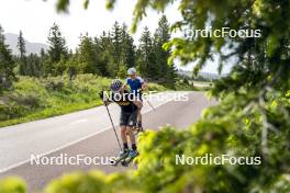 19.06.2024, Lavaze, Italy (ITA): Didier Bionaz (ITA), Elia Zeni (ITA), (l-r)  - Biathlon summer training, Lavaze (ITA). www.nordicfocus.com. © Vanzetta/NordicFocus. Every downloaded picture is fee-liable.