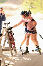 12.06.2024, Premanon, France (FRA): Gilonne Guigonnat (FRA), Lou Jeanmonnot (FRA), (l-r) - Biathlon summer training, Premanon (FRA). www.nordicfocus.com. © Manzoni/NordicFocus. Every downloaded picture is fee-liable.