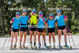 02.09.2024, Font-Romeu, France (FRA): Anna Karin Heijdenberg (SWE), Ella Halvarsson (SWE), Hanna Oeberg (SWE), Sara Andersson (SWE), Anna Magnusson (SWE), Elvira Oeberg (SWE), (l-r) - Biathlon summer training, Font-Romeu (FRA). www.nordicfocus.com. © Authamayou/NordicFocus. Every downloaded picture is fee-liable.