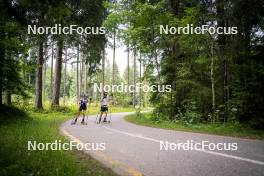 20.06.2024, Lavaze, Italy (ITA): Dorothea Wierer (ITA), Patrick Braunhofer (ITA), (l-r)  - Biathlon summer training, Lavaze (ITA). www.nordicfocus.com. © Vanzetta/NordicFocus. Every downloaded picture is fee-liable.