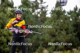 20.09.2024, Font-Romeu, France (FRA): Marine Debloem (BEL) - Biathlon summer training, Font-Romeu (FRA). www.nordicfocus.com. © Authamayou/NordicFocus. Every downloaded picture is fee-liable.