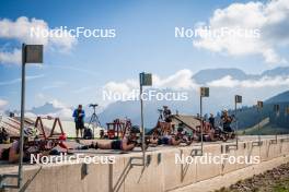 06.08.2024, Lavaze, Italy (ITA): Lisa Osl (AUT), Lea Rothschopf (AUT), Lara Wagner (AUT), Kristina Oberthaler (AUT), Tamara Steiner (AUT), (l-r)  - Biathlon summer training, Lavaze (ITA). www.nordicfocus.com. © Barbieri/NordicFocus. Every downloaded picture is fee-liable.