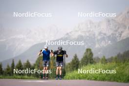 19.06.2024, Lavaze, Italy (ITA): Didier Bionaz (ITA), Elia Zeni (ITA), (l-r)  - Biathlon summer training, Lavaze (ITA). www.nordicfocus.com. © Vanzetta/NordicFocus. Every downloaded picture is fee-liable.