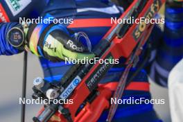 12.10.2024, Ramsau am Dachstein, Austria (AUT): Gilonne Guigonnat (FRA) cleans her rifle - Biathlon summer training, Ramsau am Dachstein (AUT). www.nordicfocus.com. © Manzoni/NordicFocus. Every downloaded picture is fee-liable.