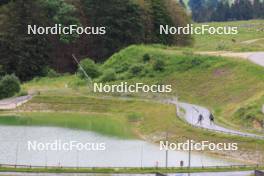 03.07.2024, Premanon, France (FRA): Fabien Claude (FRA), Oscar Lombardot (FRA), (l-r) - Biathlon summer training, Premanon (FRA). www.nordicfocus.com. © Manzoni/NordicFocus. Every downloaded picture is fee-liable.