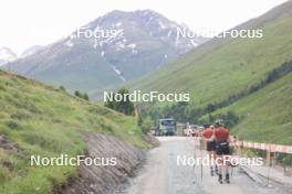 27.06.2024, Juf, Switzerland (SUI): Aita Gasparin (SUI), Elisa Gasparin (SUI), (l-r) - Biathlon summer training, Juf (SUI). www.nordicfocus.com. © Manzoni/NordicFocus. Every downloaded picture is fee-liable.