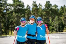 02.09.2024, Font-Romeu, France (FRA): Anna Karin Heijdenberg (SWE), Ella Halvarsson (SWE), Sara Andersson (SWE), (l-r) - Biathlon summer training, Font-Romeu (FRA). www.nordicfocus.com. © Authamayou/NordicFocus. Every downloaded picture is fee-liable.