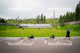 15.06.2024, Lavaze, Italy (ITA): Sara Andersson (SWE), Anna-Karin Heijdenberg (SWE), Elvira Oeberg (SWE), (l-r)  - Biathlon summer training, Lavaze (ITA). www.nordicfocus.com. © Barbieri/NordicFocus. Every downloaded picture is fee-liable.