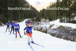 06.11.2024, Davos, Switzerland (SUI): Dajan Danuser (SUI), Gion Stalder (SUI), Lisa Theresa Hauser (AUT), Aita Gasparin (SUI), (l-r) - Biathlon training, snowfarming track, Davos (SUI). www.nordicfocus.com. © Manzoni/NordicFocus. Every downloaded picture is fee-liable.