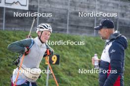 22.10.2024, Lavaze, Italy (ITA): Endre Stroemsheim (NOR), Siegfried Mazet (FRA), (l-r)  - Biathlon summer training, Lavaze (ITA). www.nordicfocus.com. © Vanzetta/NordicFocus. Every downloaded picture is fee-liable.