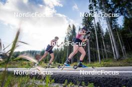 06.08.2024, Lavaze, Italy (ITA): Lara Wagner (AUT), Lea Rothschopf (AUT), (l-r)  - Biathlon summer training, Lavaze (ITA). www.nordicfocus.com. © Barbieri/NordicFocus. Every downloaded picture is fee-liable.