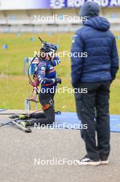 16.09.2024, Lenzerheide, Switzerland (SUI): Lou Jeanmonnot (FRA), Jean Paul Giachino (FRA), coach Team France, (l-r) - Biathlon summer training, Lenzerheide (SUI). www.nordicfocus.com. © Manzoni/NordicFocus. Every downloaded picture is fee-liable.