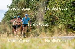 02.09.2024, Font-Romeu, France (FRA): Anton Ivarsson (SWE), Emil Nykvist (SWE), Malte Stefansson (SWE), (l-r) - Biathlon summer training, Font-Romeu (FRA). www.nordicfocus.com. © Authamayou/NordicFocus. Every downloaded picture is fee-liable.